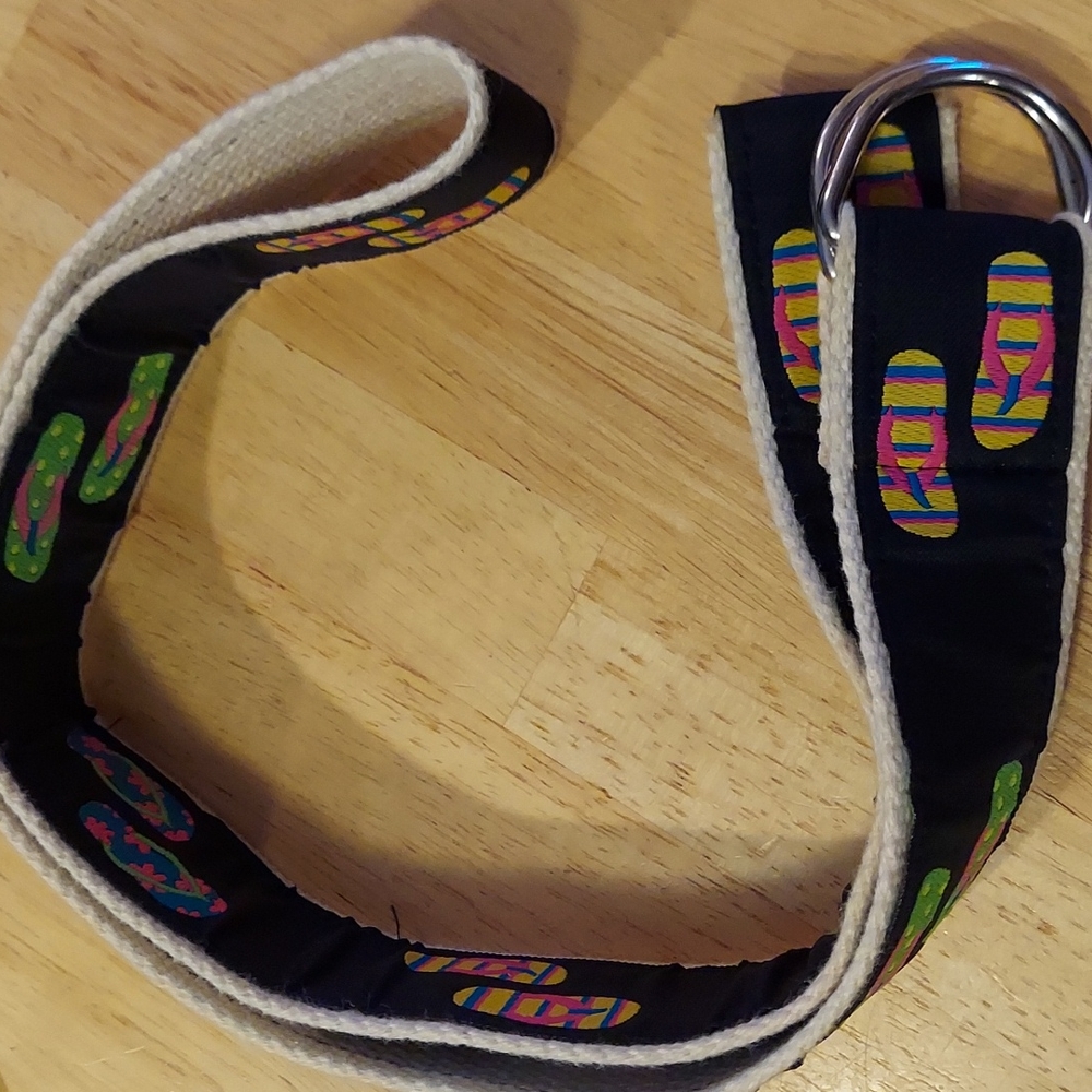 Douglas Paquette Flip Flop Print D Ring Slide Belt